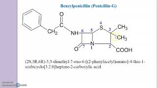 Drawing of Penicillin Structure  Benzylpenicillin Phenoxymethylpenicillin [upl. by Devonne]