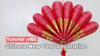 DIY Chinese New Year Decoration with Red Packets Angpao Fan 新年紅包扇子裝飾製作 The Idea King Tutorial 182 [upl. by Bible]