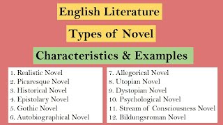 Types of Novels in English Literature  Types of Fiction  Forms of Novel [upl. by Ylla]