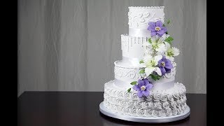 How To Make your Own Buttercream Wedding Cake  Part 2  Global Sugar Art [upl. by Ahtebat]