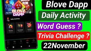 22 November Blove Dapp Word Guess Trivia Challenge  Combo Card amp Listing Date [upl. by Schmeltzer]