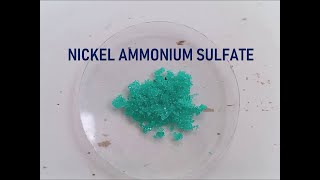 Preparation of Nickel ammonium sulfate chemistry [upl. by Andersen]