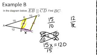 Triangle Proportionality Examples Geometry Concepts [upl. by Nimzzaj]