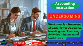 Worksheet for Statement of Cash Flows Operating Investing and Financing Activities [upl. by Philipines]