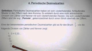 Dezimalzahlen Teil 4 von 9 Periodische Dezimalzahlen [upl. by Tremain134]