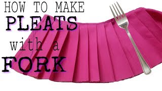 Como hacer pliegues en tela con un tenedor  How to make pleats with a fork [upl. by Noroj712]