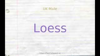 How to pronounce loess [upl. by Killy]