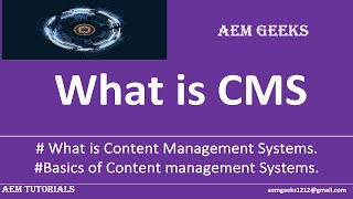 AEM Beginner 1  What is Content management SystemCMS [upl. by Ellennaj]