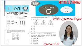 IMO 2023 Class 5 Question Paper SET A Ques No 15  Class 5 Math Olympiad Question Paper [upl. by Siegler]