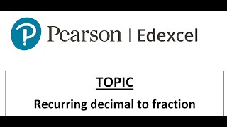 Recurring decimal to fraction concept with solution [upl. by Sadirah350]