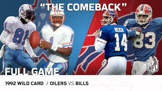 1992 AFC Wild Card Houston Oilers vs Buffalo Bills  quotThe Comebackquot  NFL Full Game [upl. by Zandt]