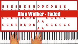 Faded Piano How to play Alan Walker Faded Piano Tutorial [upl. by Sherard]