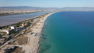 Spiaggia del Poetto Cagliari Sardinia Italy 4K 60fps Drone [upl. by Eivi]