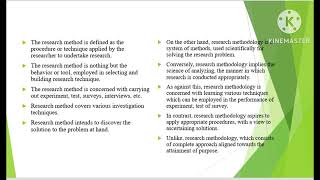 research method vs research methodologyresearch method vs research methodology [upl. by Yezdnil932]