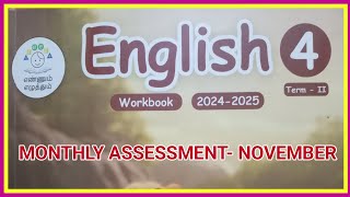 ENGLISH CLASS  4 TERM  2 MONTHLY ASSESSMENT  NOVEMBER WORK BOOK KEY ANSWERS [upl. by Alleoj429]