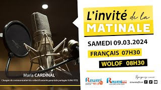 Invite de la Matinale  Avec Maria CARDINAL 09 Mars 2024 Fr…Rewmi Officiel [upl. by Erikson219]