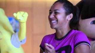 Heather Watson Spongebob amp a lot of Hot Shots  Hopman Cup 2015 [upl. by Hluchy]