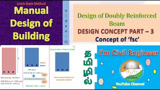 Manual Design Vid 12  Design of Doubly Reinforced Beam quotfscquot தமிழில் In Tamil [upl. by Gristede]