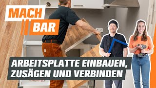 Arbeitsplatte einbauen zusägen und verbinden  OBI [upl. by Esteban]