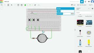 Tinkercad RGB LED Push button circuit [upl. by Hildick816]