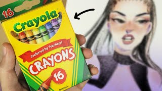 ¿Podemos pintar como PRO usando CRAYONES DE CERA  Crayola review  dibujo [upl. by Sairacaz]