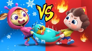 Hot vs Cold Challenge Song🥵🥶  Kids Songs  Funny Childrens Songs  Neos World  BabyBus [upl. by Kylie]