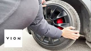 VION Tesla Model Y wheel covers installation [upl. by Aissyla]