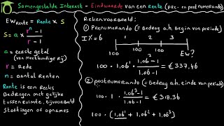 Samengestelde interest eindwaarde van een rente  bedrijfseconomie uitleg [upl. by Alegna288]