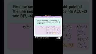 Find the MIDPOINT of a LINE SEGMENT maths math mathsshorts mathshorts mathstricks mathskills [upl. by Eolhc809]