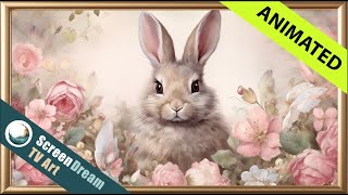 Framed Easter TV Art  Easter Bunny TV Screensaver  Frame TV Art for Easter  Easter Wallpaper [upl. by Neri]