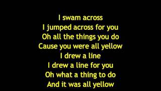 Coldplay  Yellow Lyrics [upl. by Bindman]