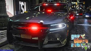 Playing GTA 5 As A POLICE OFFICER Highway Patrol NYPD GTA 5 Lspdfr Mod 4K [upl. by Llerrom]