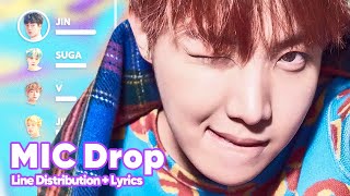 BTS  MIC Drop Steve Aoki Remix Line Distribution  Lyrics Karaoke PATREON REQUESTED [upl. by Sukramal560]