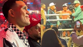 David Benavidez CONFRONTS Canelo RINGSIDE after watching him DROP amp BEAT Jaime Munguia [upl. by Goddard]