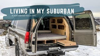 Van Tour  Fulltime engineer lives in a Suburban [upl. by Knutson622]