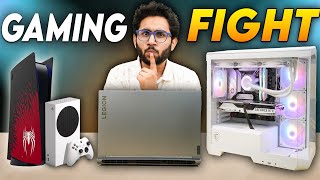 Gaming Laptop Vs Gaming Console Vs Gaming PC Build  Ultimate Comparison [upl. by Annawt]