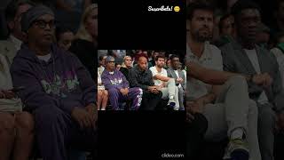 Ronaldinho Thierry Henry Gerard Piqué and Clarence Seedorf watching a basketball game together [upl. by Novahs]