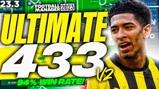 The ULTIMATE 433 V2 94 Win Rate FM23 Tactics  Football Manager 2023 Tactics [upl. by Nnylodnewg]