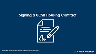 Signing a UCSB Housing Contract [upl. by Eerahs]