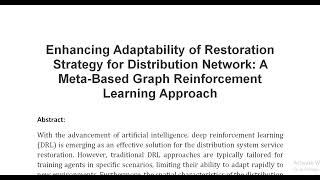 Enhancing Adaptability of Restoration Strategy for Distribution Network A Meta Based Graph Reinforce [upl. by Names]