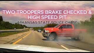 Two Troopers Vehicles Disabled and High Speed PIT During Police Chase  Arkansas State Police [upl. by Andris471]