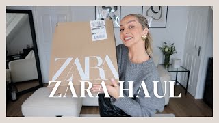 HUGE ZARA HAUL  TRYON 2024  Jeans trousers jackets  basics [upl. by Ennyroc]