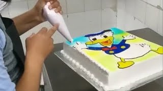 Making a donald duck cakehow to make cake thanks you for your loves [upl. by Raffin]