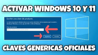 LISTA DE CLAVES GENERICAS OFICIALES PARA ACTIVAR WINDOWS 10 Y 11 GRATIS DE FORMA LEGAL EN 2024 [upl. by Werdnael998]