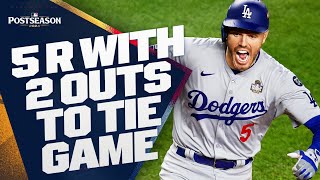 FULL INNING Dodgers score FIVE runs with 2 OUTS to TIE World Series Game 5 [upl. by Margy]