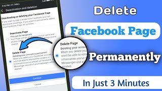 How to delete Facebook Page Permanently  Facebook Page delete karne ka tarika [upl. by Nylodnew]