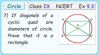 7 If diagonals of cyclic quadrilateral are diameter of circle through the vertices of quadrilateral [upl. by Oaht]