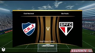 Nacional vs Sao Paulo ● Copa Libertadores 2024 ● Gameplay Pes 2021 [upl. by Siocnarf]