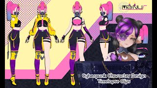 Cyberpunk Character Design  Timelapse Clips [upl. by Lambertson]