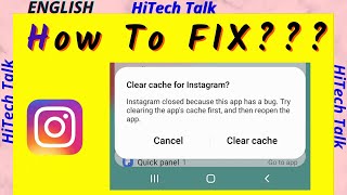 Clear cache for Instagram Instagram closed because this App has a Bug [upl. by Ahseyd]